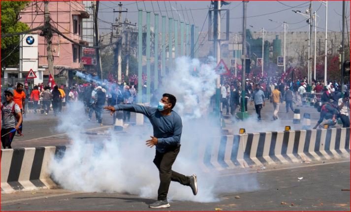 नेपाल में राजशाही समर्थकों का प्रदर्शन