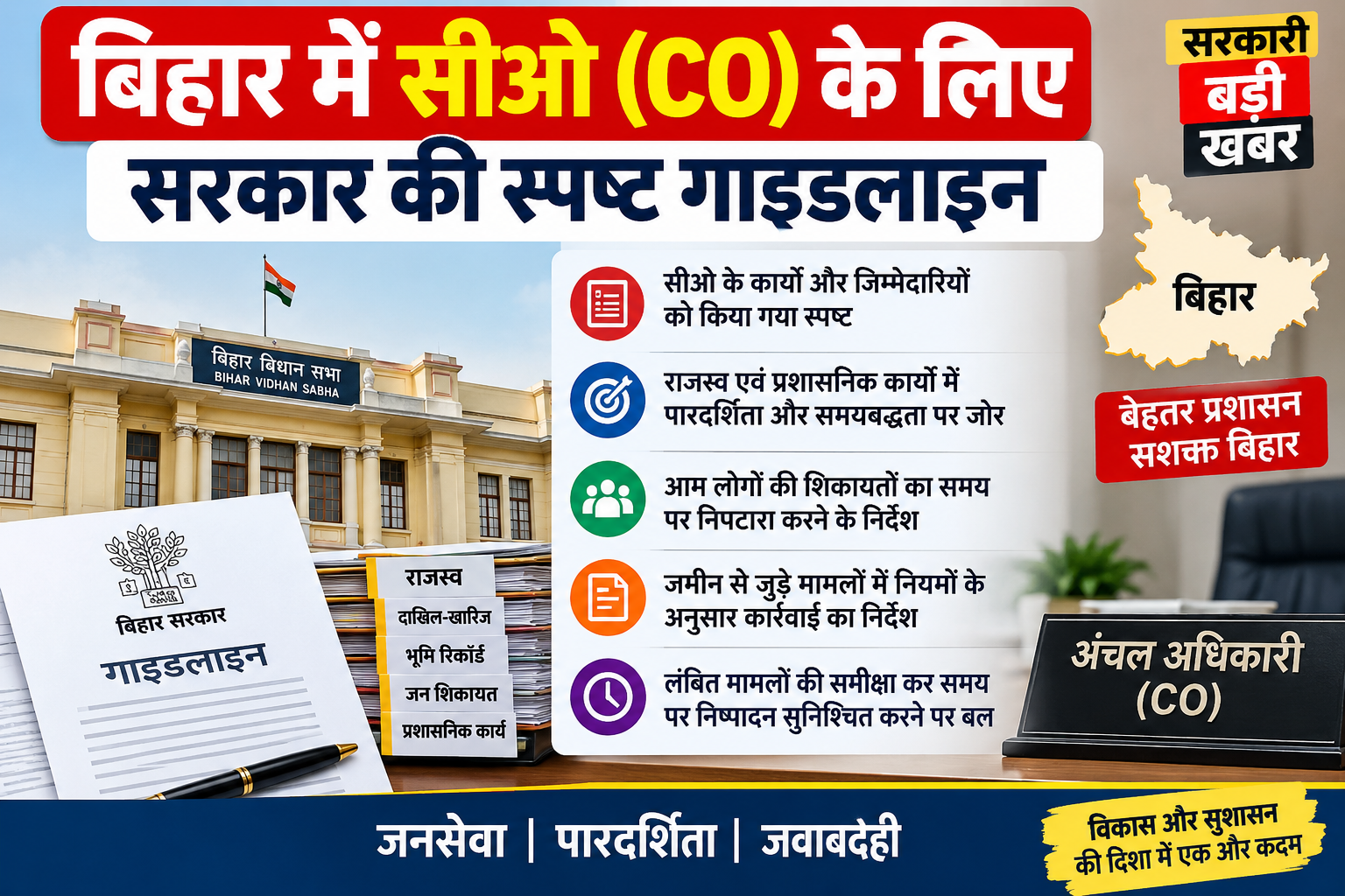 1. अगर कोई व्यक्ति अपने हिस्से से ज्यादा जमीन बेचता है, कानूनी कार्रवाई होगी , फ्रॉड और धोखाधड़ी का मुकदमा (Criminal Case): यदि कोई व्यक्ति जानबूझकर अधिक हिस्सा बेचता है या किसी दूसरे के हिस्से की जमीन बेचता है, तो खरीदार या अन्य पीड़ित हिस्सेदार द्वारा उस व्यक्ति के खिलाफ धोखाधड़ी (IPC/BNS की सुसंगत धाराओं के तहत) और जालसाजी का आपराधिक मामला दर्ज कराया जा सकता है। 2.आम लोगों की शिकायतों पर देना होगा ध्यान , नई व्यवस्था में आम नागरिकों की शिकायतों और समस्याओं के समय पर निपटारे पर भी जोर दिया गया है। लोगों को अंचल कार्यालय से संबंधित सेवाओं के लिए अनावश्यक परेशानी न हो, इसके लिए अधिकारियों को निर्धारित प्रक्रिया के अनुसार कार्रवाई करने के निर्देश दिए गए हैं। 3. पारदर्शिता और मॉनिटरिंग: जमीन के मामलों में किसी भी तरह की मनमानी रोकने के लिए सीओ के कार्यों की निगरानी जिला और प्रमंडल स्तर पर की जा रही है। उन्हें भूमि विवादों के त्वरित निष्पादन और अवैध अतिक्रमण या फर्जीवाड़े पर तुरंत रोक लगाने के आदेश हैं। 4. जमाबंदी और उत्तराधिकार सुधार: बिहार सरकार ने भूमि रिकॉर्ड्स को पारदर्शी बनाने के लिए विशेष अभियान चलाए हैं। सीओ को यह स्पष्ट निर्देश है कि वे मृत जमाबंदीदारों की सही पहचान कर राजस्व कर्मचारियों के माध्यम से वंशावली तैयार करवाएं और वैध उत्तराधिकारियों के नाम पर ही म्यूटेशन (दाखिले-खारिज) की प्रक्रिया पूरी करें। बिहार सरकार के नए कानून और नियम (जमीन बिक्री व रजिस्ट्री को लेकर)